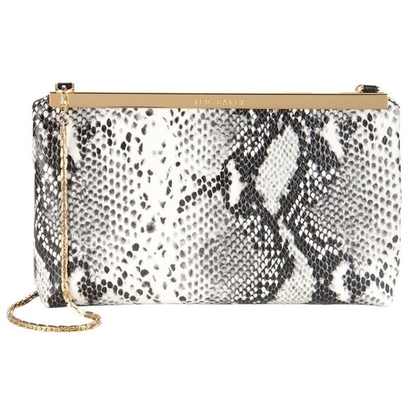 💕TED BAKER Reni Exotic Embossed Snakeskin Clutch - Picture 9 of 16
